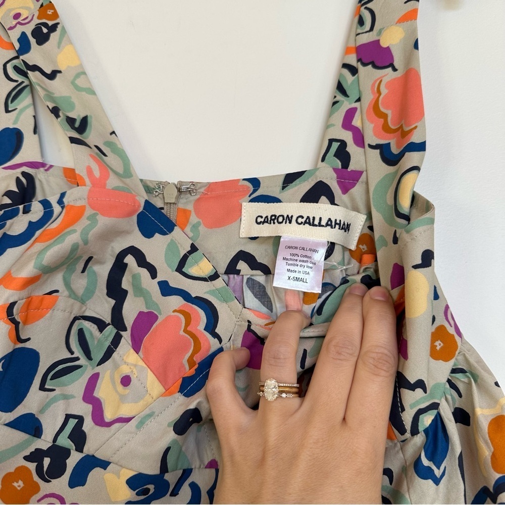 Caron Callahan Danya Dress in Graphic Floral Poplin Size XS - Picture 8 of 10